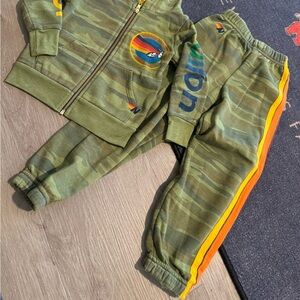 Kids unisex boy girl aviator nation 5 stripe sweatpants camo